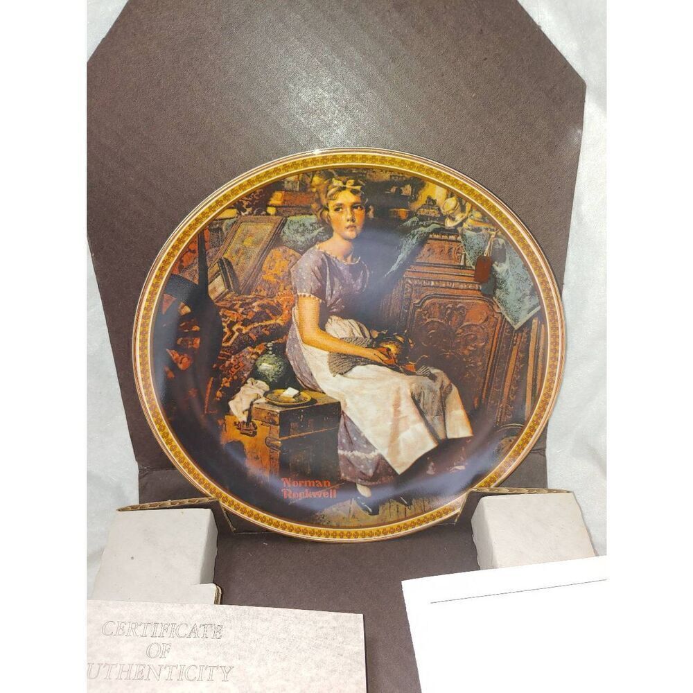 Norman Rockwell "Dreaming In The Attic" # 13254AG Bradford Collectible Plate